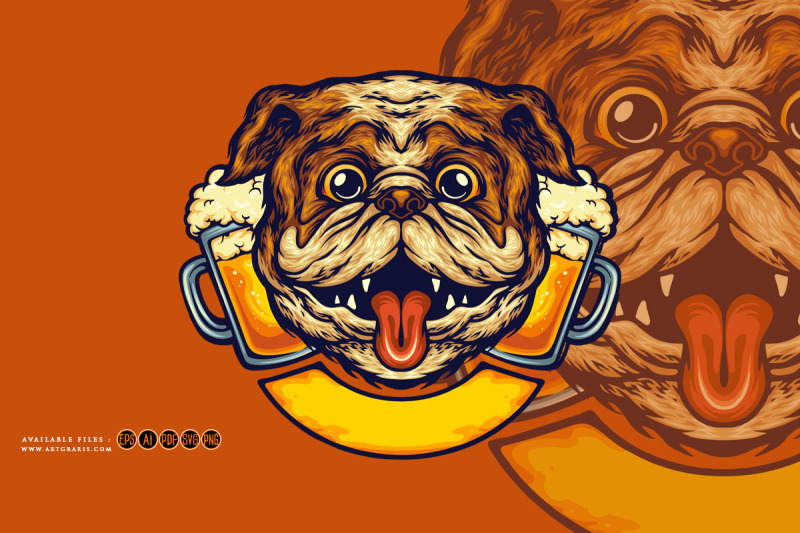 bulldog-root-beer-glass-logo-cartoon-illustrations