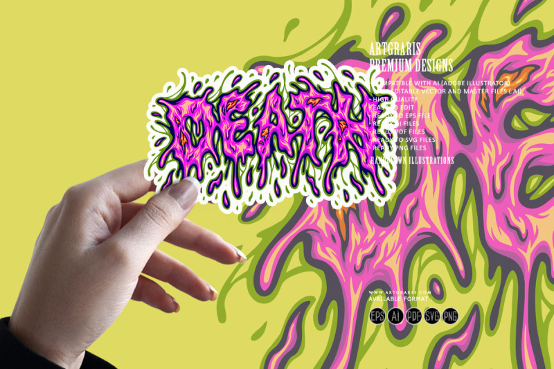 death-melting-font-hand-lettering-text-illustrations