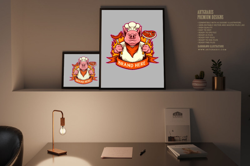 funny-chef-pig-delicious-meat-bbq-logo-cartoon-illustrations