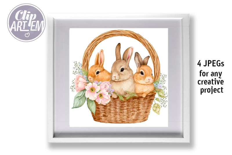 basket-with-bunnies-flowers-watercolor-4jpeg-illustration-image-bundle