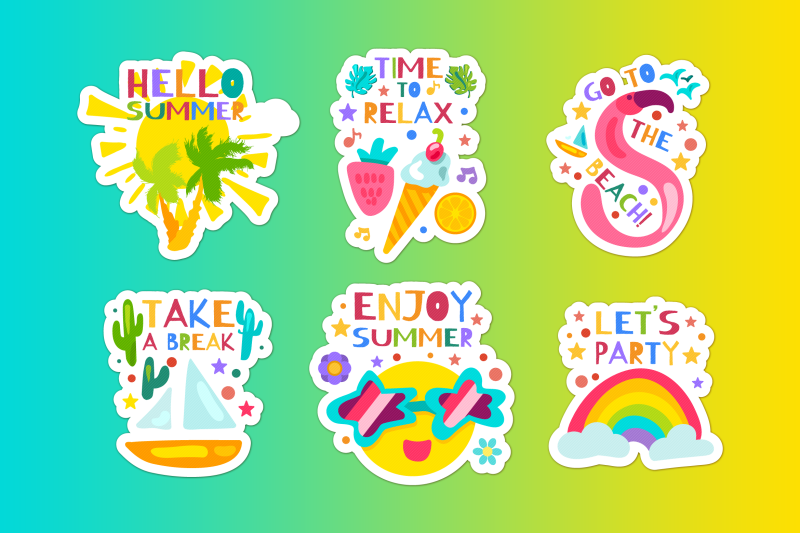 hello-summer-stickers