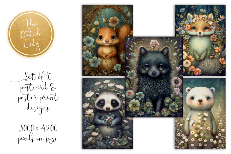 cute-forest-animals-postcard-print-set-1
