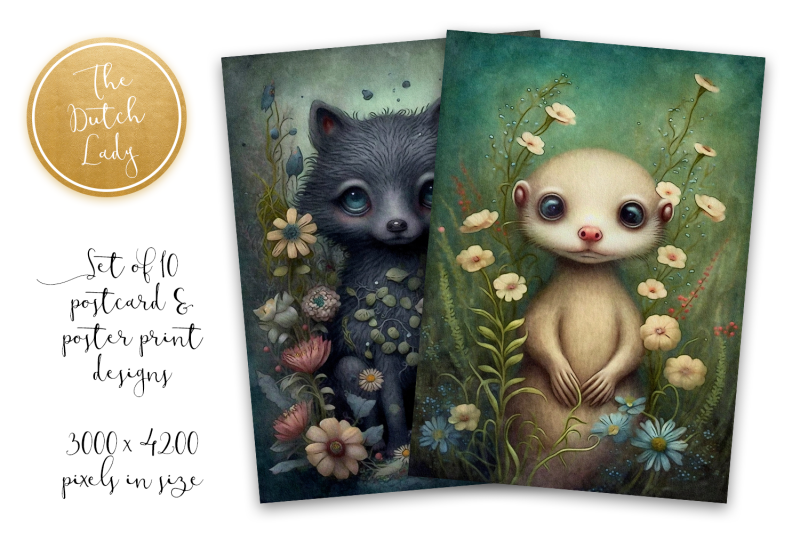 cute-forest-animals-postcard-print-set-2