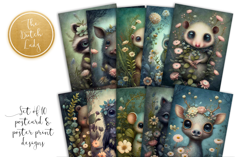 cute-forest-animals-postcard-print-set-2
