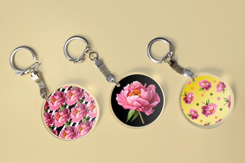 car-coaster-sublimation-design-flower-keychain-design