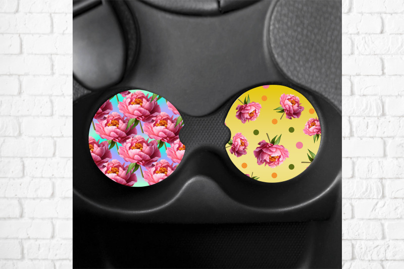 car-coaster-sublimation-design-flower-keychain-design