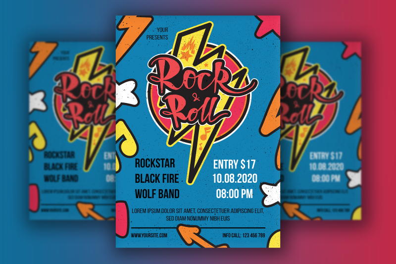 rock-039-n-039-roll-label-poster-template