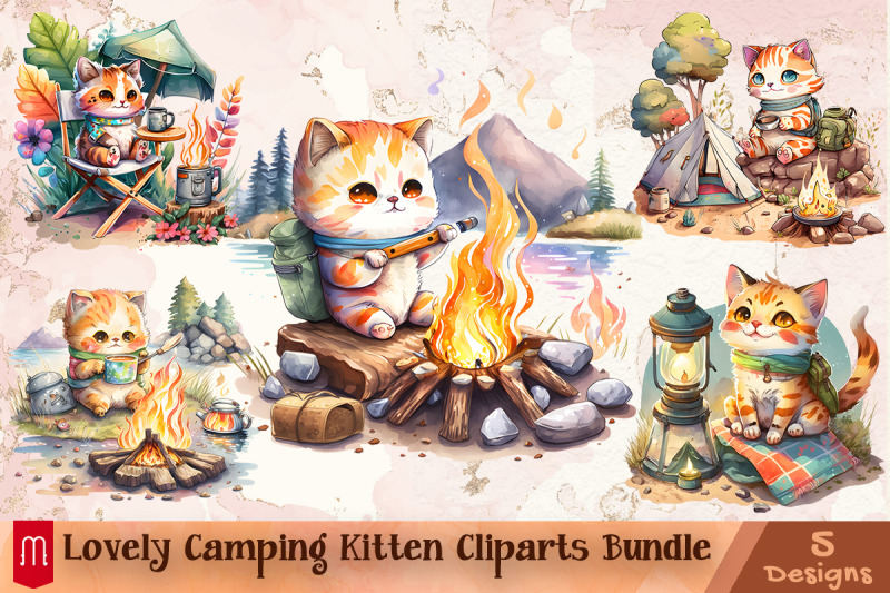 lovely-camping-kitten-cliparts-bundle