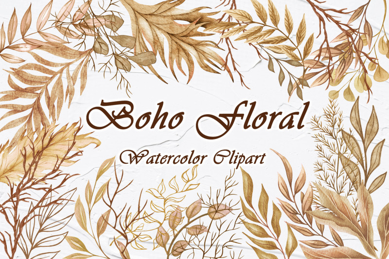 boho-floral-watercolor-clipart