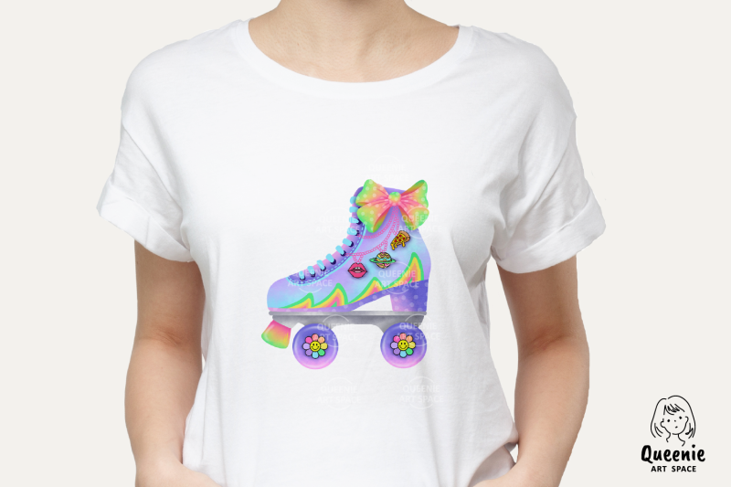 colorful-90-039-s-roller-skate-illustration-bundle