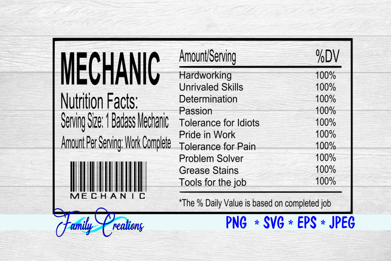 mechanic-nutrition-label