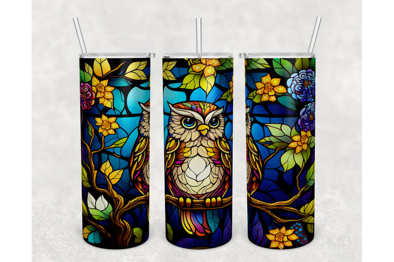 stained-glass-owl-tumbler-wrap-owl-tumbler-sublimation-design