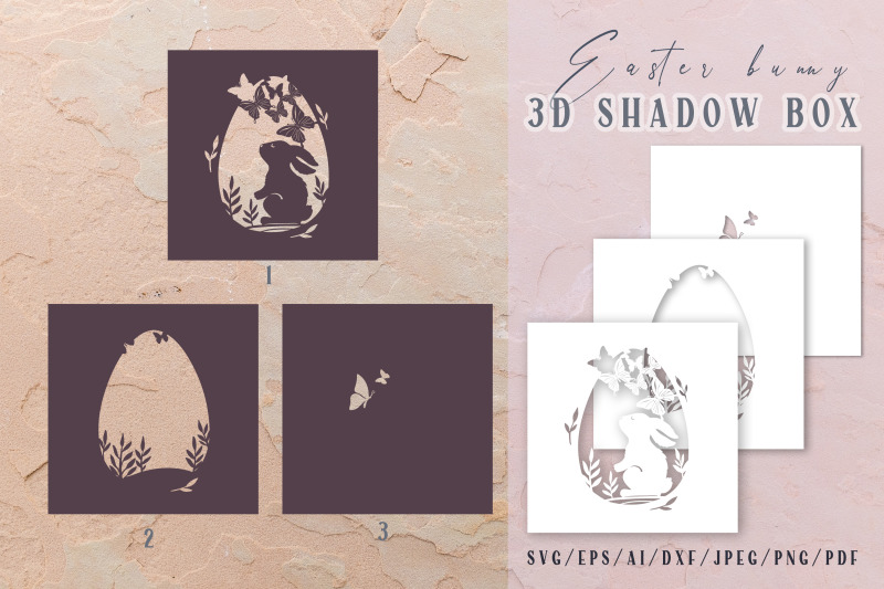 easter-bunny-layered-papercut-svg-dxf-3d-shadow-box