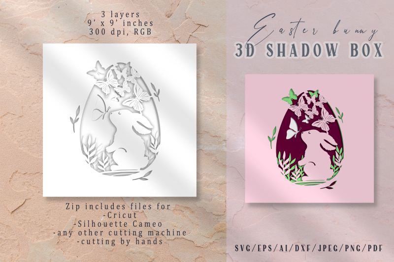 easter-bunny-layered-papercut-svg-dxf-3d-shadow-box