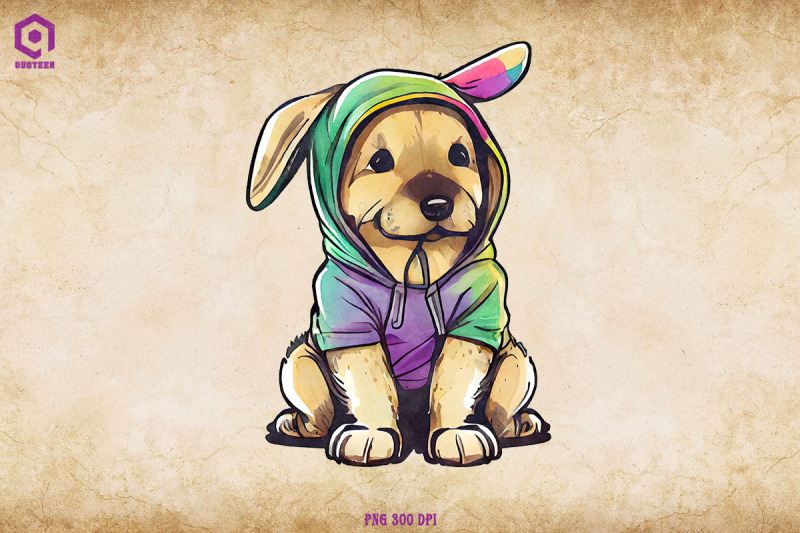 dog-wearing-hoodie-watercolor