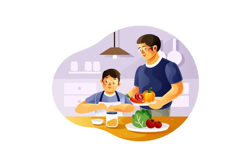 father-and-son-cook-together-in-the-kitchen