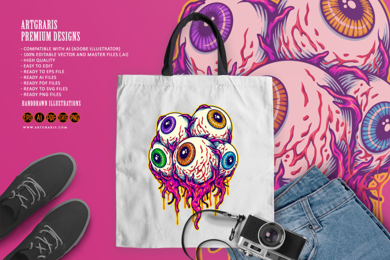 spooky-monster-zombie-eyeballs-logo-cartoon-illustrations