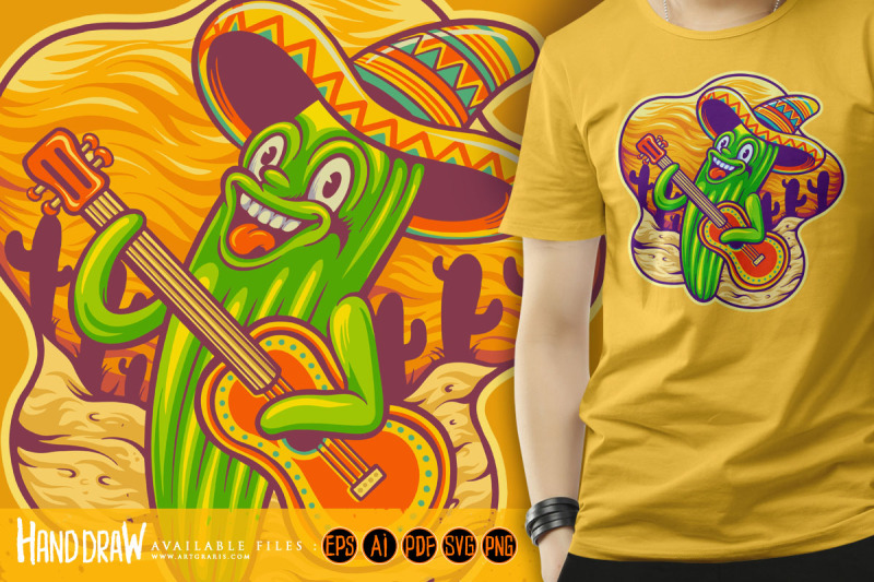 cactus-mexico-cinco-de-mayo-guitar-playing-logo-illustrations