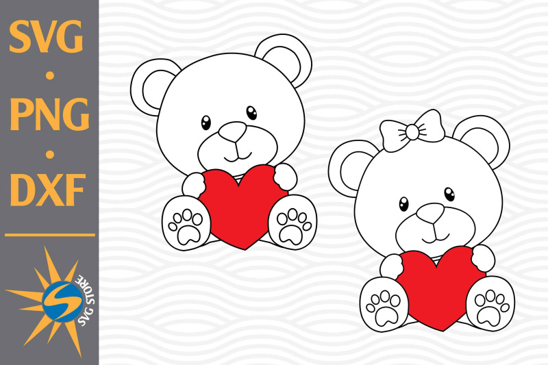 teddy-bear-outline-svg-png-dxf-digital-files-include