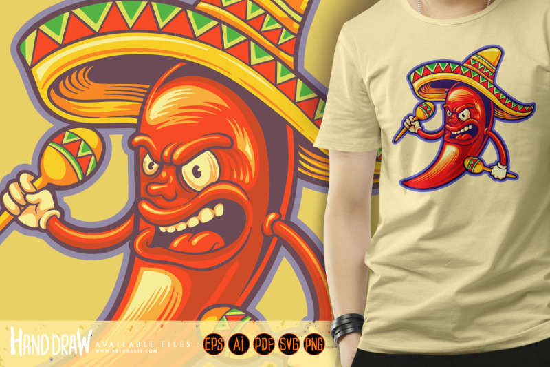 chilli-pepper-mexican-maracas-cinco-de-mayo-logo-illustrations