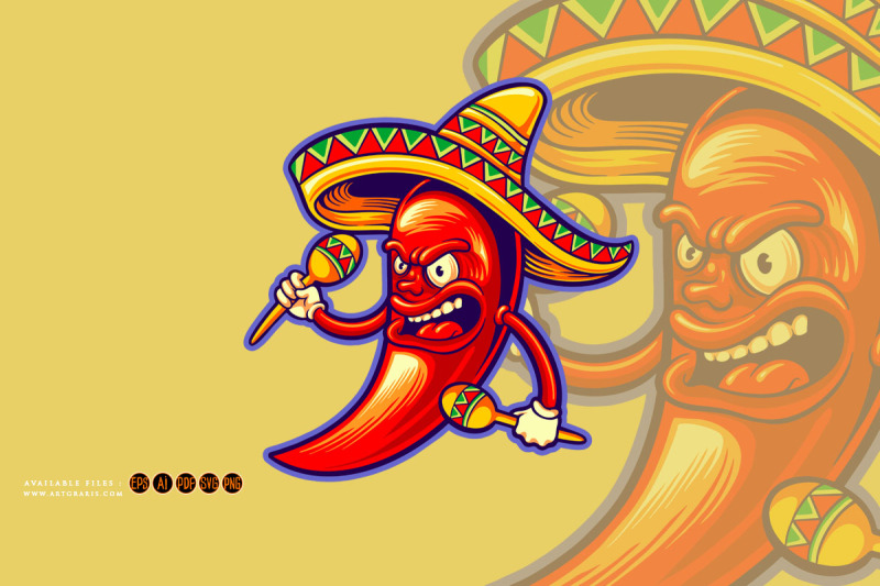 chilli-pepper-mexican-maracas-cinco-de-mayo-logo-illustrations