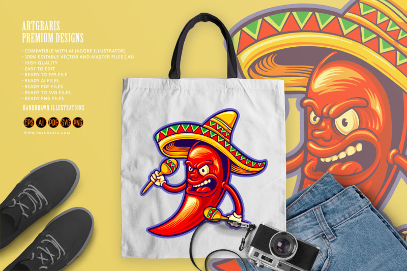 chilli-pepper-mexican-maracas-cinco-de-mayo-logo-illustrations