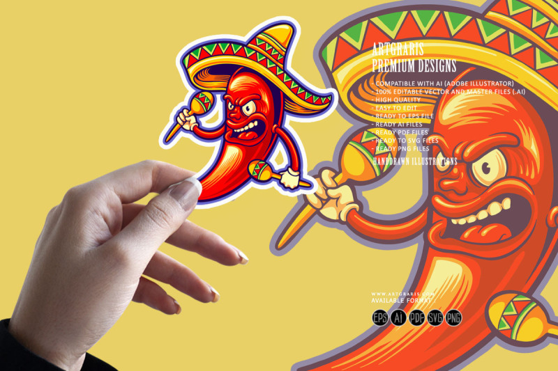 chilli-pepper-mexican-maracas-cinco-de-mayo-logo-illustrations