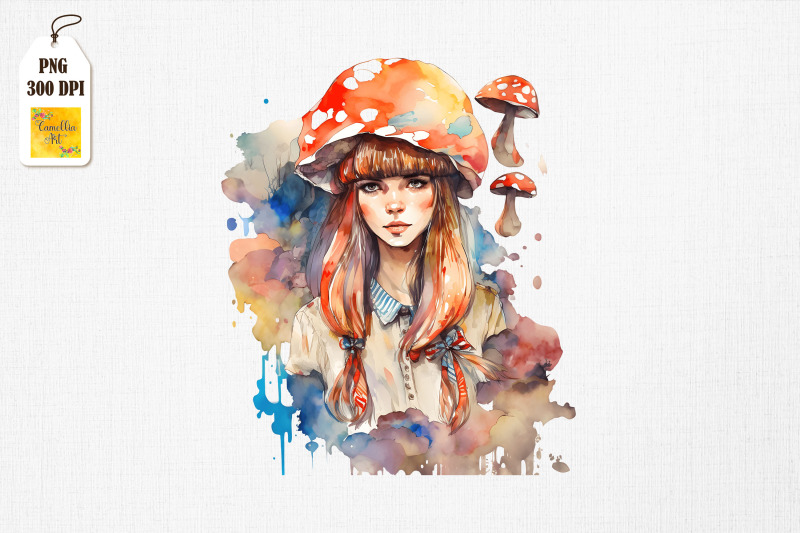 cute-girl-amp-mushrooms-watercolor-15