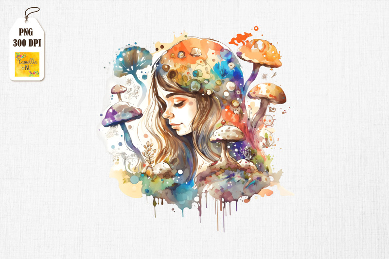 cute-girl-amp-mushrooms-watercolor-20