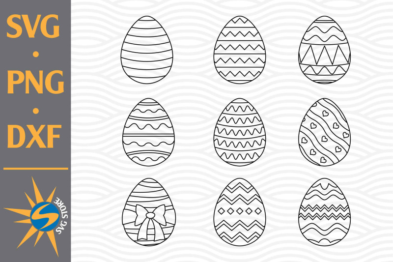 easter-eggs-outline-svg-png-dxf-digital-files-include