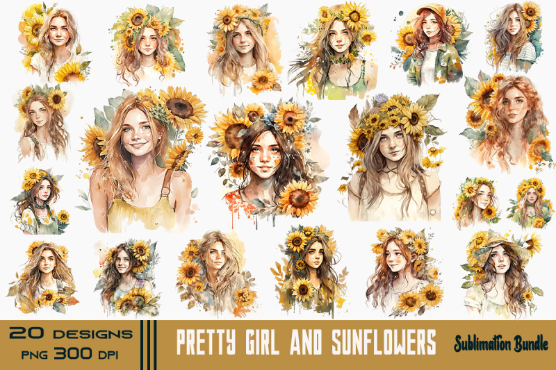 pretty-girl-amp-sunflowers-bundle