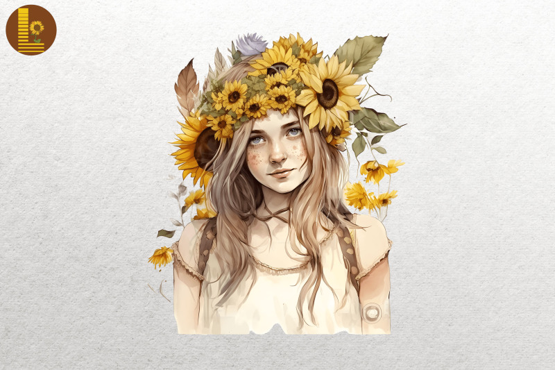girl-with-sunflowers-watercolor-3