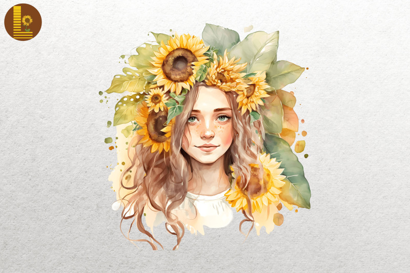 girl-with-sunflowers-watercolor-9