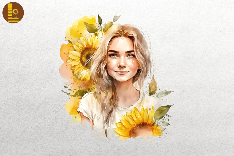 girl-with-sunflowers-watercolor-10