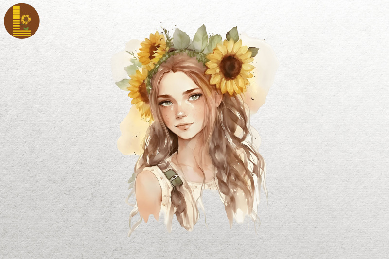 girl-with-sunflowers-watercolor-11