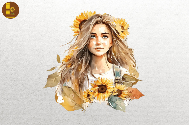 girl-with-sunflowers-watercolor-13