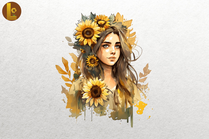 girl-with-sunflowers-watercolor-16