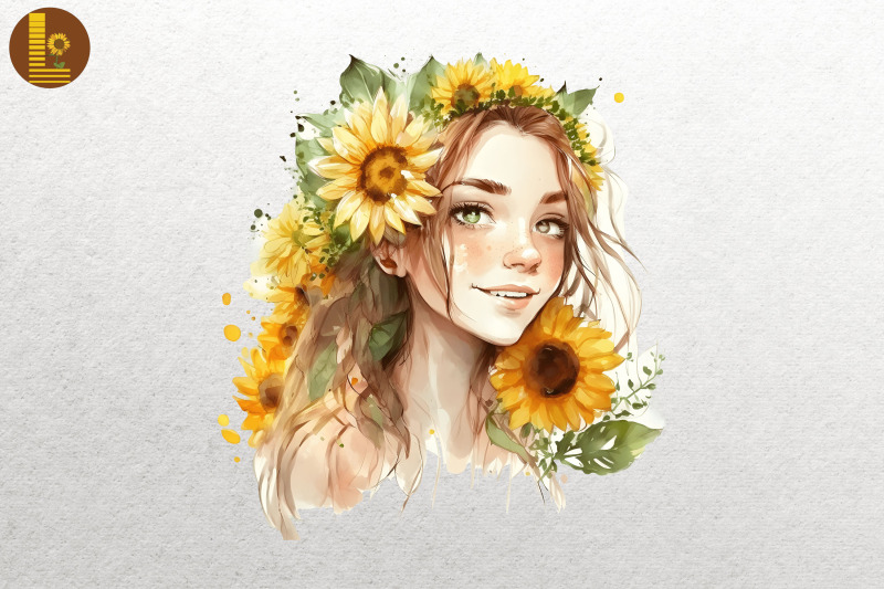 girl-with-sunflowers-watercolor-18