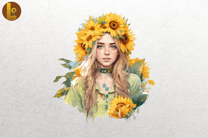 girl-with-sunflowers-watercolor-19