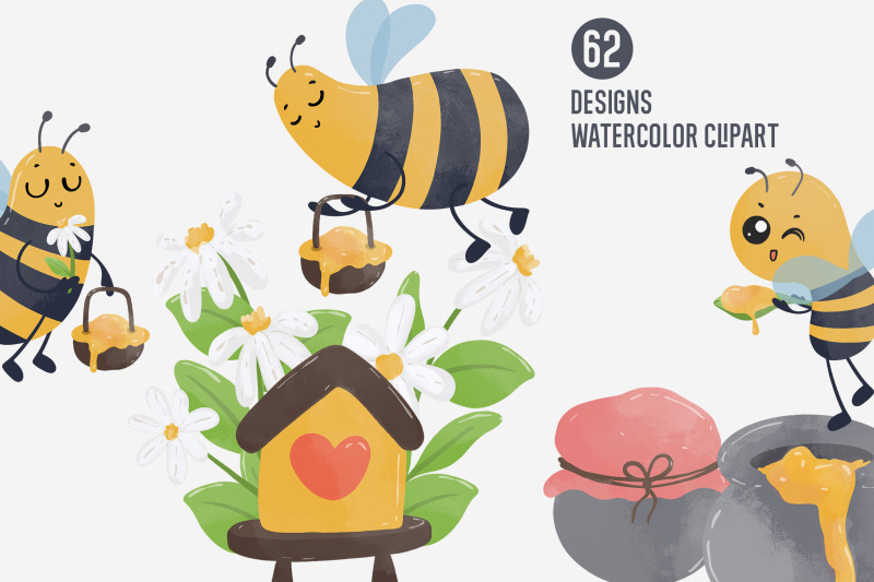 watercolor-honey-bee-clipart-bundle-honey-bee-sublimation