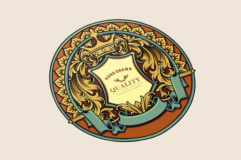 luxury-classic-gold-frame-badge-floral-ornament-illustrations