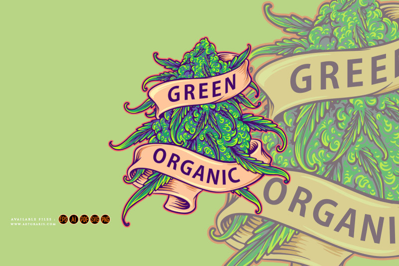 marijuana-leaf-plant-organic-logo-cartoon-illustrations