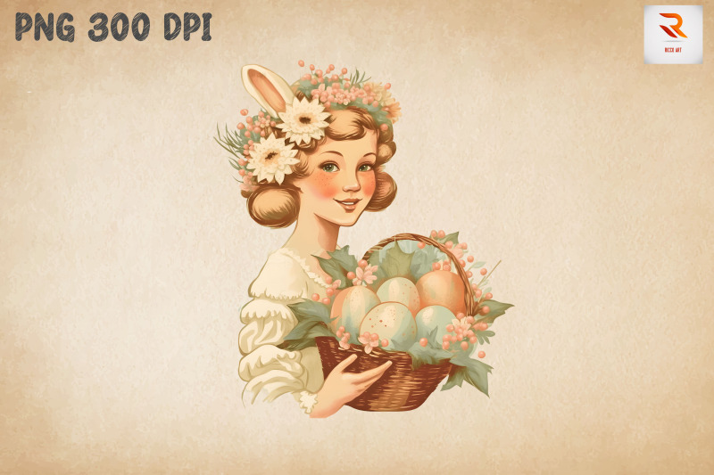 retro-girl-with-easter-eggs-basket-3