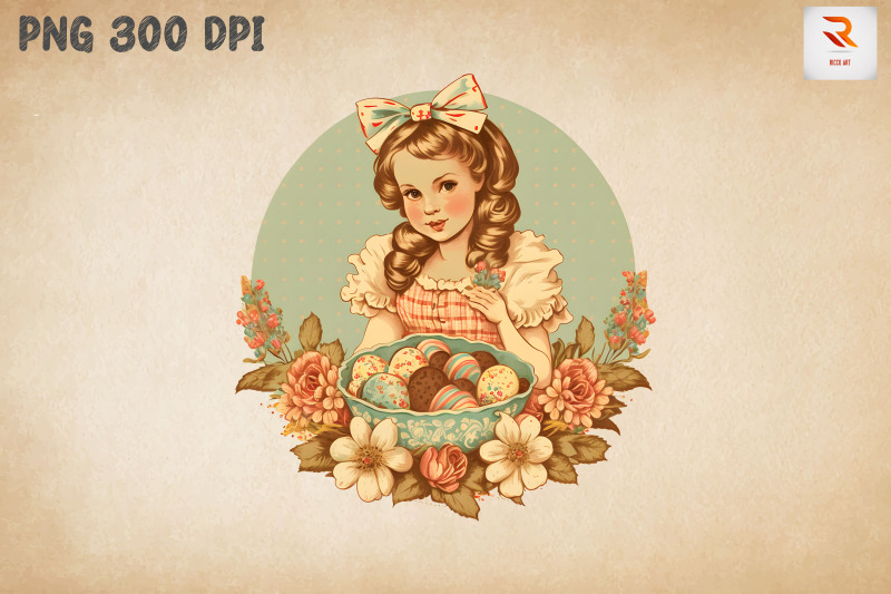 retro-girl-with-easter-eggs-basket-4