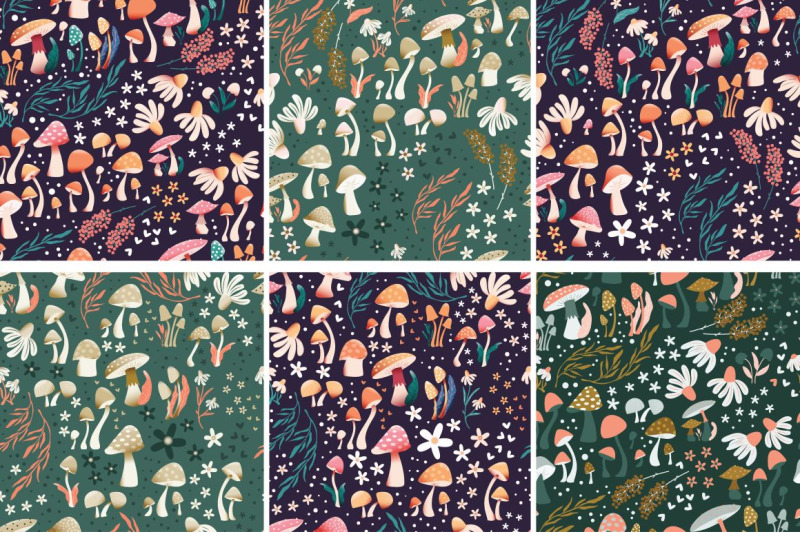 mushrooms-30-seamless-patterns