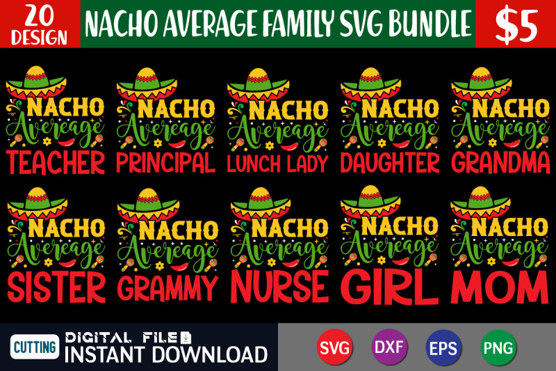 nacho-average-family-svg-bundle