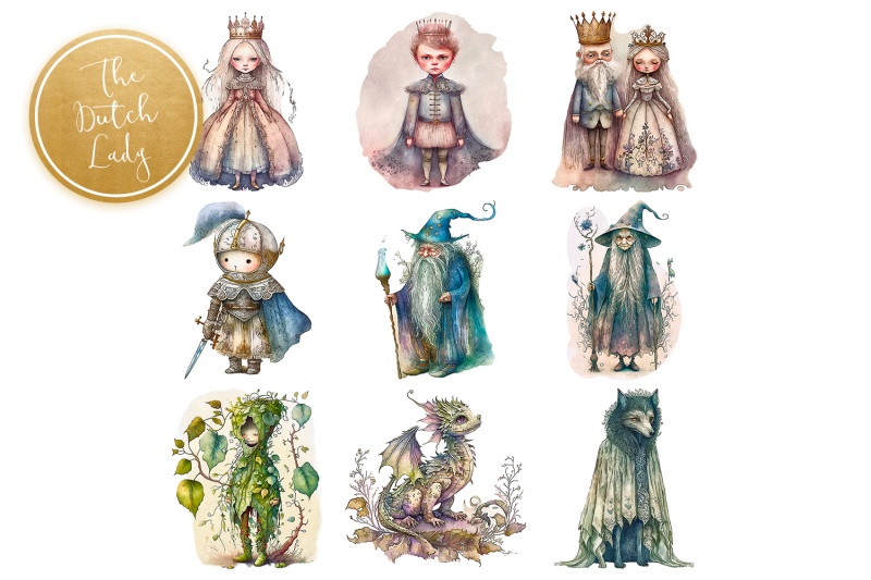 fairytale-watercolor-clipart-set