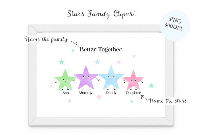 stars-family-creator-clipart-personalized-builder