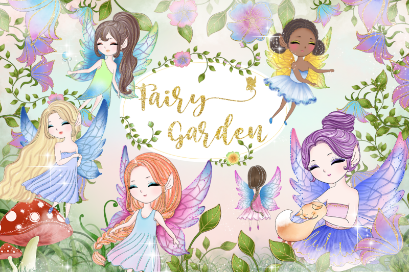 fairy-garden-clip-arts