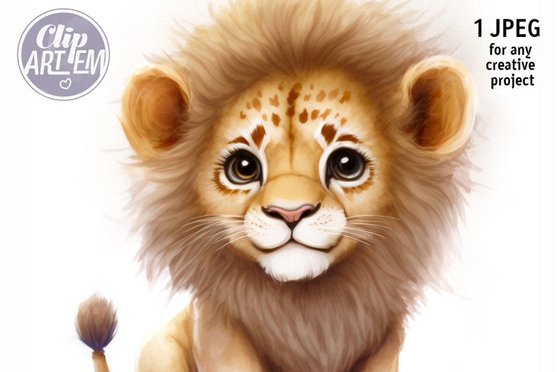 cute-little-lion-image-for-wall-decor-illustration